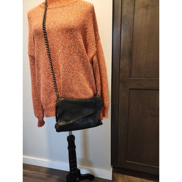 Maxon Collection Black ITALIAN NAPPA LEATHER Crossbody w Strap bag purse - Picture 7 of 12